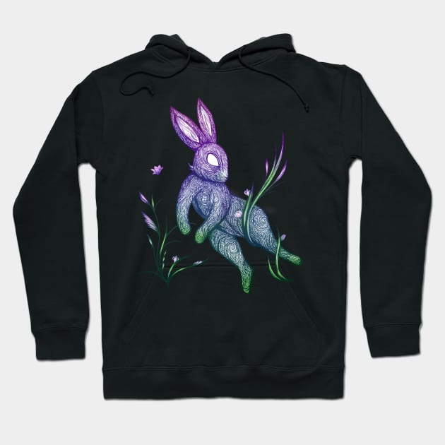 Rabbit Floral Hoodie by shaireproductions